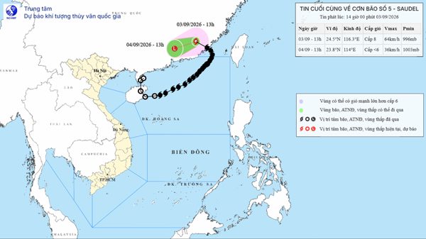 Tin cuối cùng về cơn bão số 5