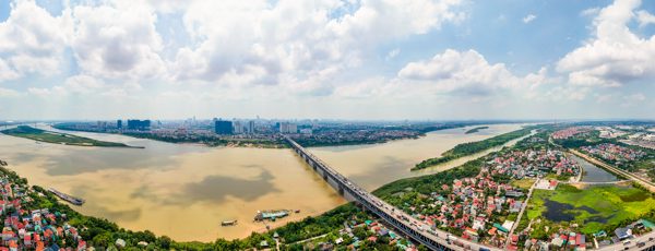Toàn cảnh hai bờ sông Hồng trước quy hoạch trục đại lộ cảnh quan 11.400ha