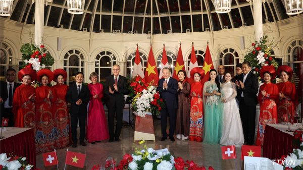Tổng Bí thư, Chủ tịch nước Tô Lâm chủ trì chiêu đãi Tổng thống Liên bang Thụy Sĩ Guy Parmelin