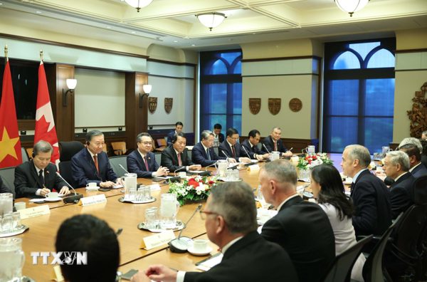 Tổng Bí thư, Chủ tịch nước Tô Lâm hội đàm với Thủ tướng Canada Mark Carney
