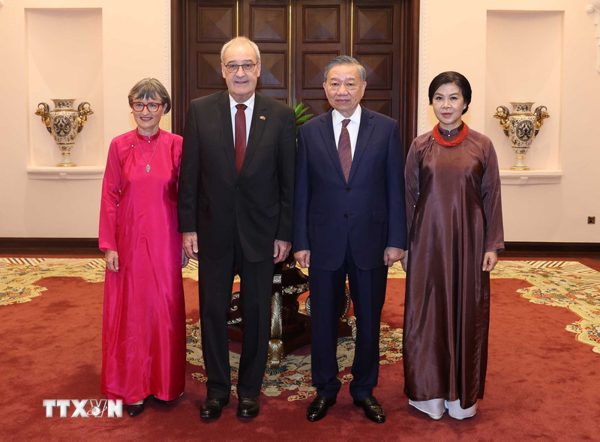 Tổng Bí thư, Chủ tịch nước Tô Lâm và Phu nhân chiêu đãi Tổng thống Thụy Sĩ và Phu nhân