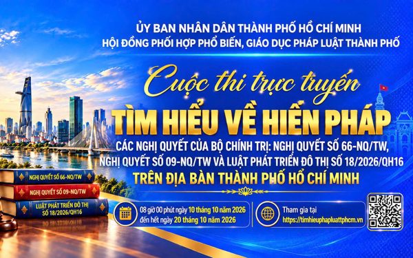 TP.HCM tổ chức thi trực tuyến tìm hiểu Hiến pháp, Luật Phát triển đô thị
