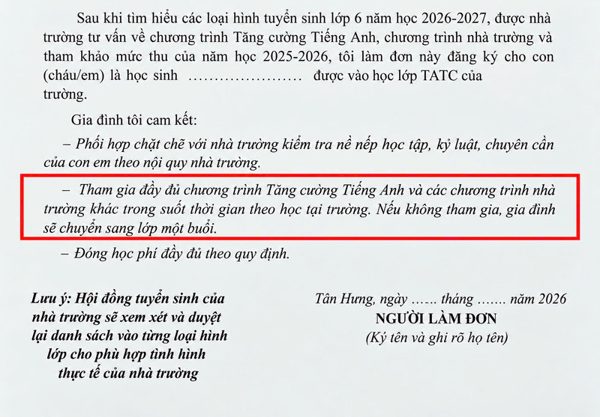 TPHCM: Phụ huynh tố phải đăng ký môn liên kết, học sinh mới được học bán trú?