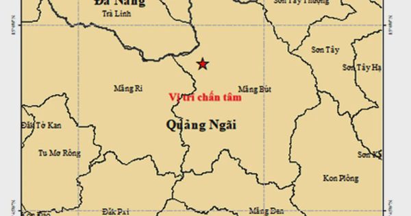 Trong 2 ngày, xảy ra 8 trận động đất ở vùng cao Đà Nẵng và Quảng Ngãi