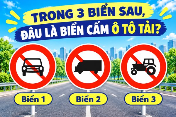 Trong 3 biển sau, đâu là biển cấm ô tô tải?