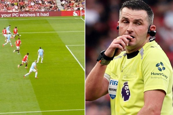 Trọng tài nhận sai khi công nhận bàn thắng trận MU vs Man City