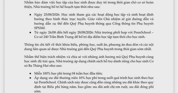 Trường Pennschool giải thích vì sao địa điểm bị thu hồi, phụ huynh học sinh bức xúc