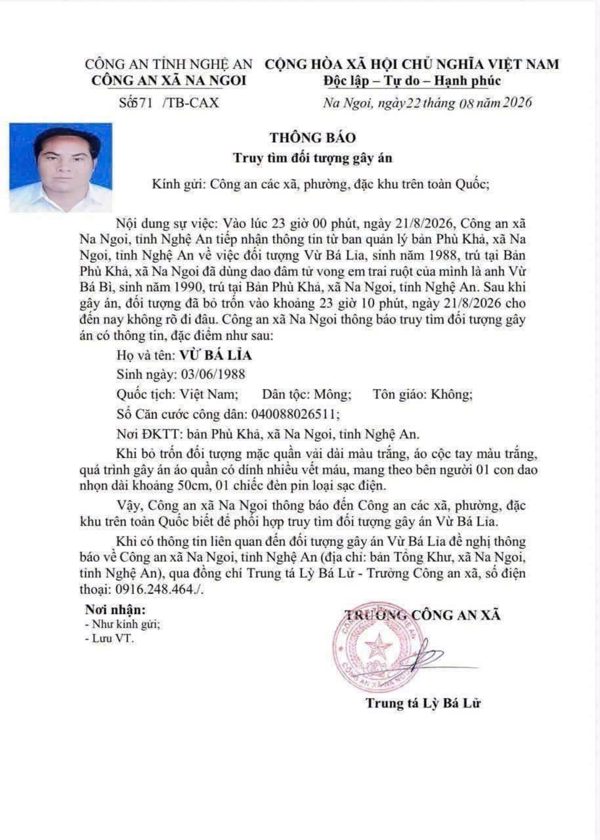 Truy bắt kẻ sát hại em trai trong đêm mang theo hung khí bỏ trốn