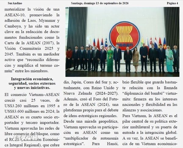 Truyền thông Chile đánh giá cao những đóng góp của Việt Nam trong ASEAN