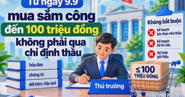 Từ ngày 9.9, mua sắm công đến 100 triệu đồng, không phải qua chỉ định thầu