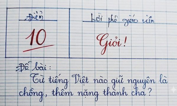 Từ tiếng Việt nào giữ nguyên là chồng, thêm dấu nặng thành cha?