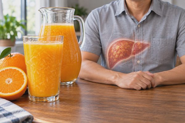 Uống 2-3 lít nước cam ép mỗi ngày, người đàn ông bị gan nhiễm mỡ nặng