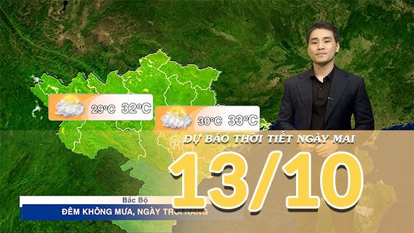 [Video] Dự báo thời tiết đêm nay và ngày mai 13/10/2026: Trung Bộ giảm mưa lớn, Bắc Bộ đêm không mưa