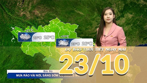 [Video] Dự báo thời tiết đêm nay và ngày mai 23/10/2026: Mưa dông thu hẹp tại Trung Bộ và Nam Bộ, Bắc Bộ tăng nhiệt