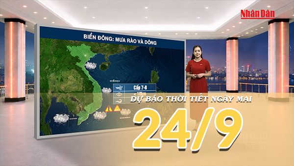 [Video] Dự báo thời tiết đêm nay và ngày mai 24/9/2026: Trung Bộ tiếp tục mưa lớn, đề phòng nguy cơ lũ quét và sạt lở