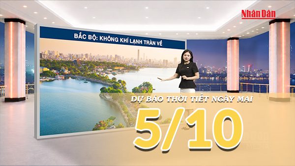 [Video] Dự báo thời tiết đêm nay và ngày mai 5/10/2026: Bắc Bộ đón không khí lạnh, Trung Bộ mưa lớn