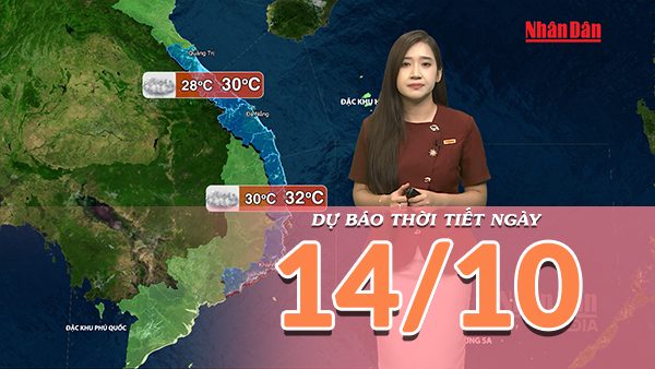 [Video] Dự báo thời tiết ngày 14/10/2026: Bắc Bộ có nắng, Trung Bộ mưa giảm, Nam Bộ chiều tối có dông