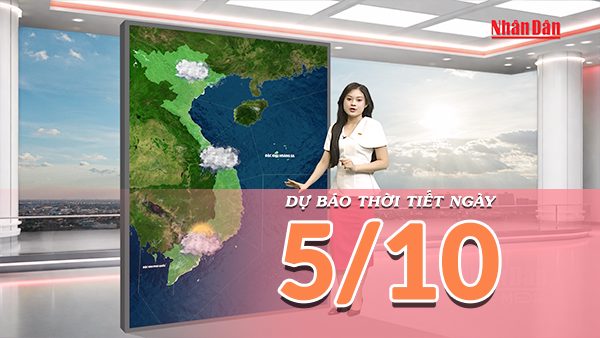 [Video] Dự báo thời tiết ngày 5/10/2026: Không khí lạnh gây mưa ở Bắc Bộ, Trung Bộ; Nam Bộ chiều tối tăng dông