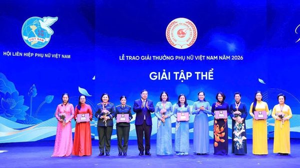 Vinh danh 5 tập thể, 12 cá nhân được trao Giải thưởng Phụ nữ Việt Nam năm 2026