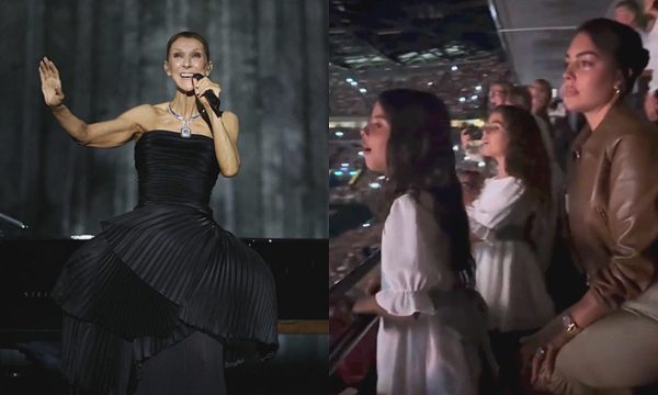 Vợ Ronaldo đưa ba con gái đi xem concert Celine Dion