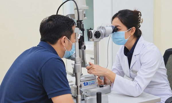 Vụn tóc mắc kẹt trong mi mắt người đàn ông