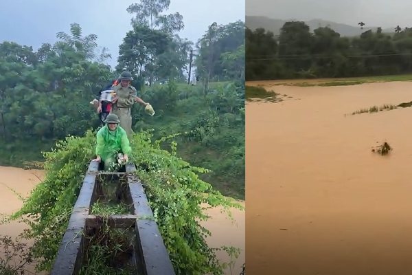 Vượt mương giữa lũ xiết, hỗ trợ sản phụ sinh con tại nhà