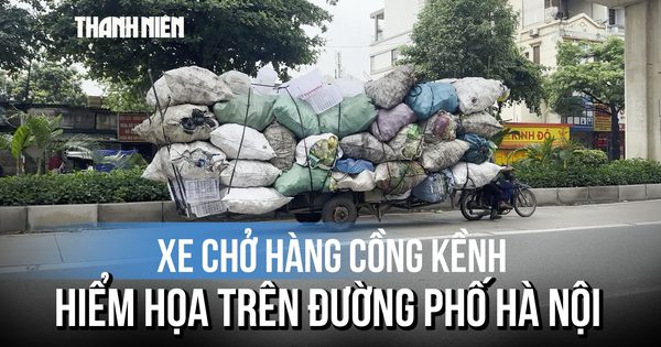 Xe chở hàng cồng kềnh: Hiểm họa len lỏi trên đường phố Hà Nội