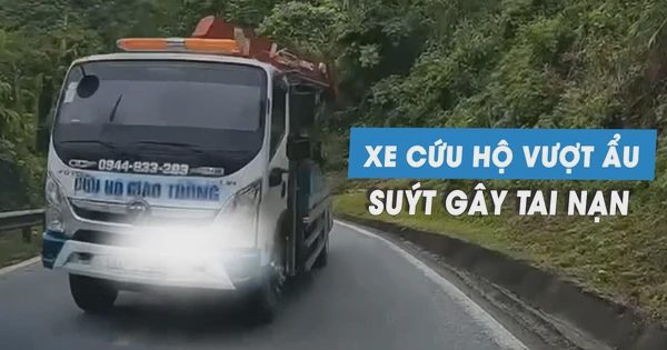 Xe cứu hộ vượt 'như tự sát', suýt gây tai nạn đối đầu trên đèo