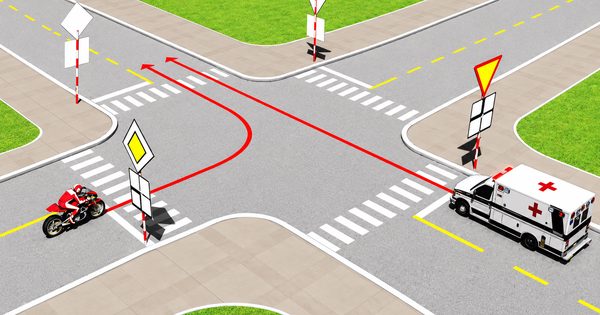 Xe cứu thương có phải nhường khi gặp mô tô trên đường ưu tiên?