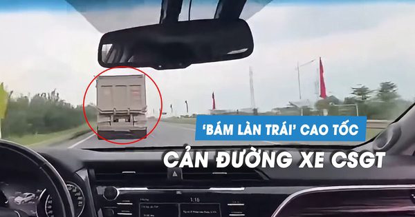 Xe đầu kéo quyết bám làn trái cản đường xe của CSGT, phạt tài xế 7 triệu