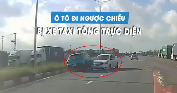 Xe taxi quyết không nhường đường ô tô đi ngược chiều, dẫn đến tai nạn đối đầu