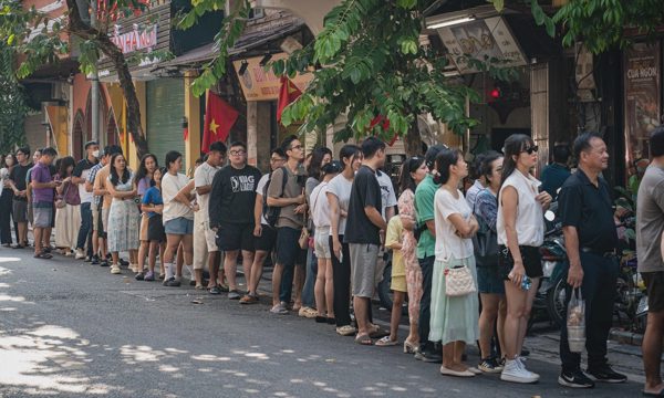 Xếp hàng ăn phở Hà Nội ngày lễ 2/9