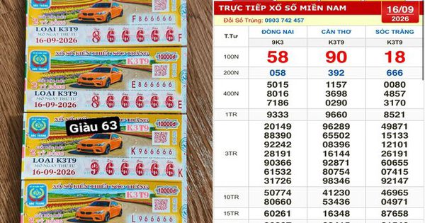Xổ số miền Nam ngày 16 tháng 9: Người sở hữu dãy số  66666 trúng đài Sóc Trăng