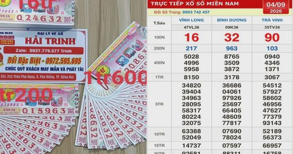 Xổ số miền Nam ngày 4 tháng 9: Đại lý bán ra 192 vé trúng đài Bình Dương